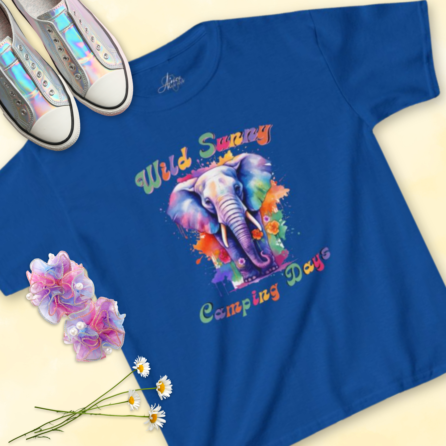 Elephant Wild Sunny Camping Days - Kids Tee