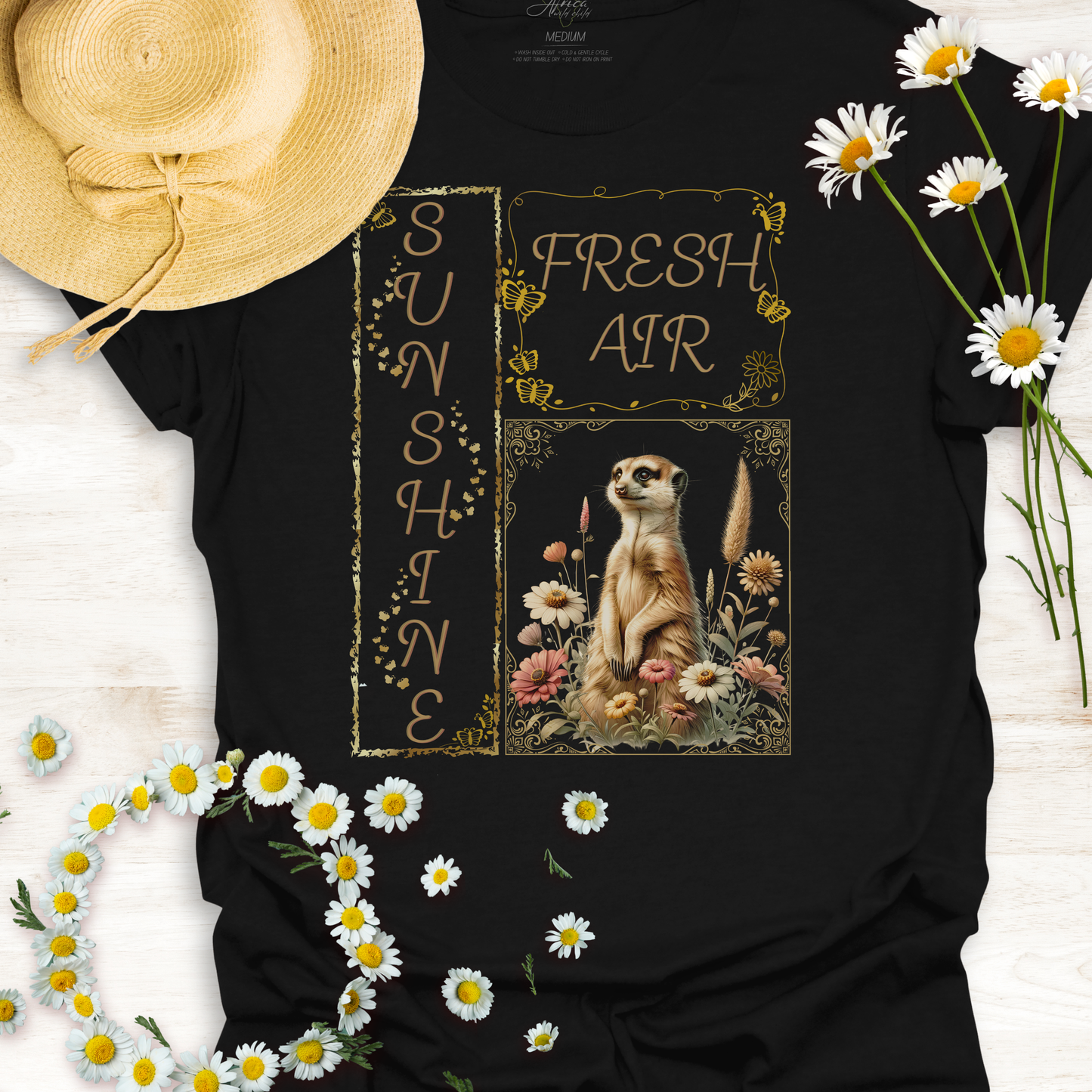 Sunshine & Fresh Air Meerkat - Adult T-Shirt