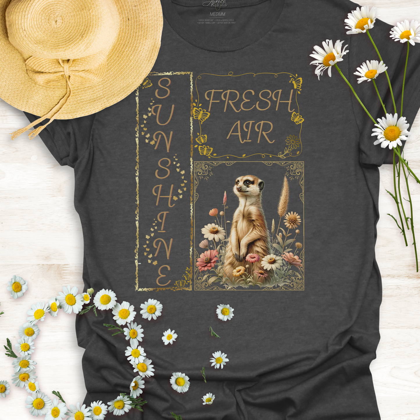Sunshine & Fresh Air Meerkat - Adult T-Shirt