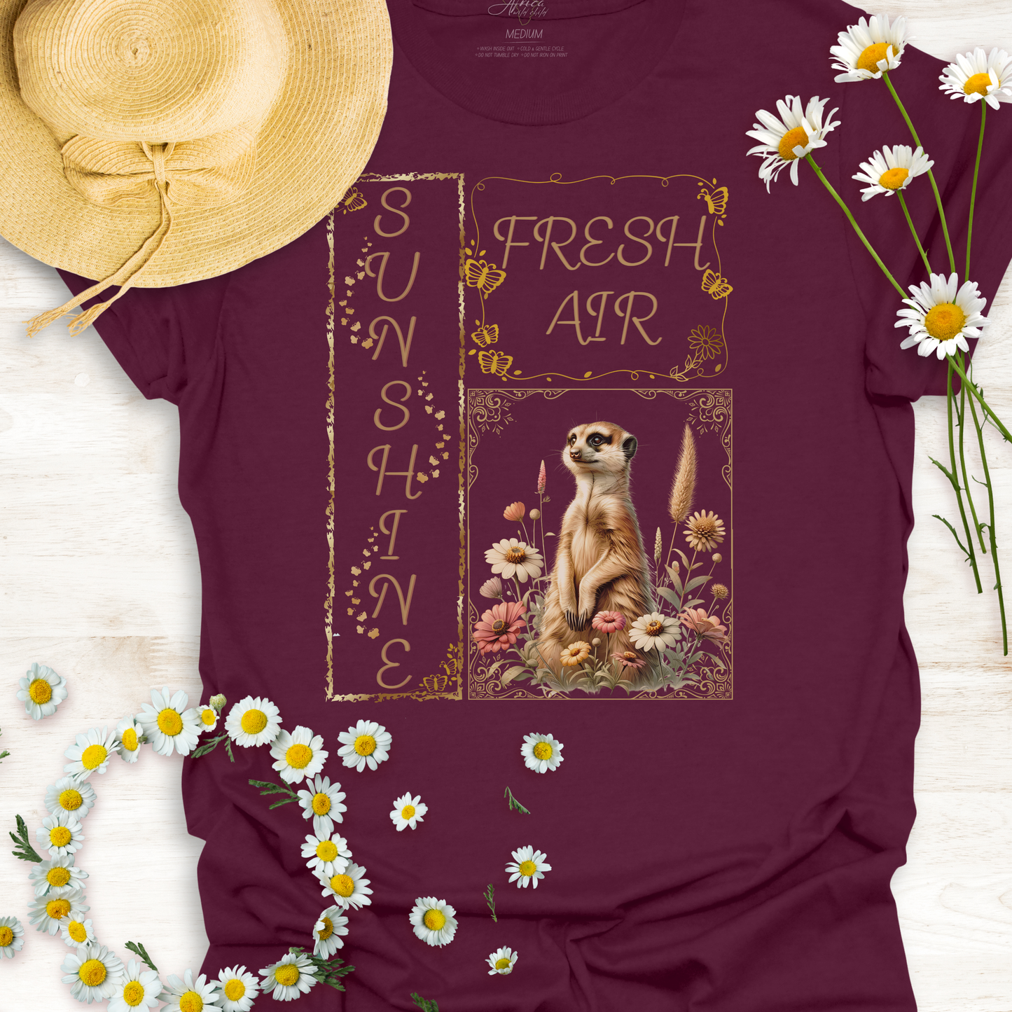 Sunshine & Fresh Air Meerkat - Adult T-Shirt