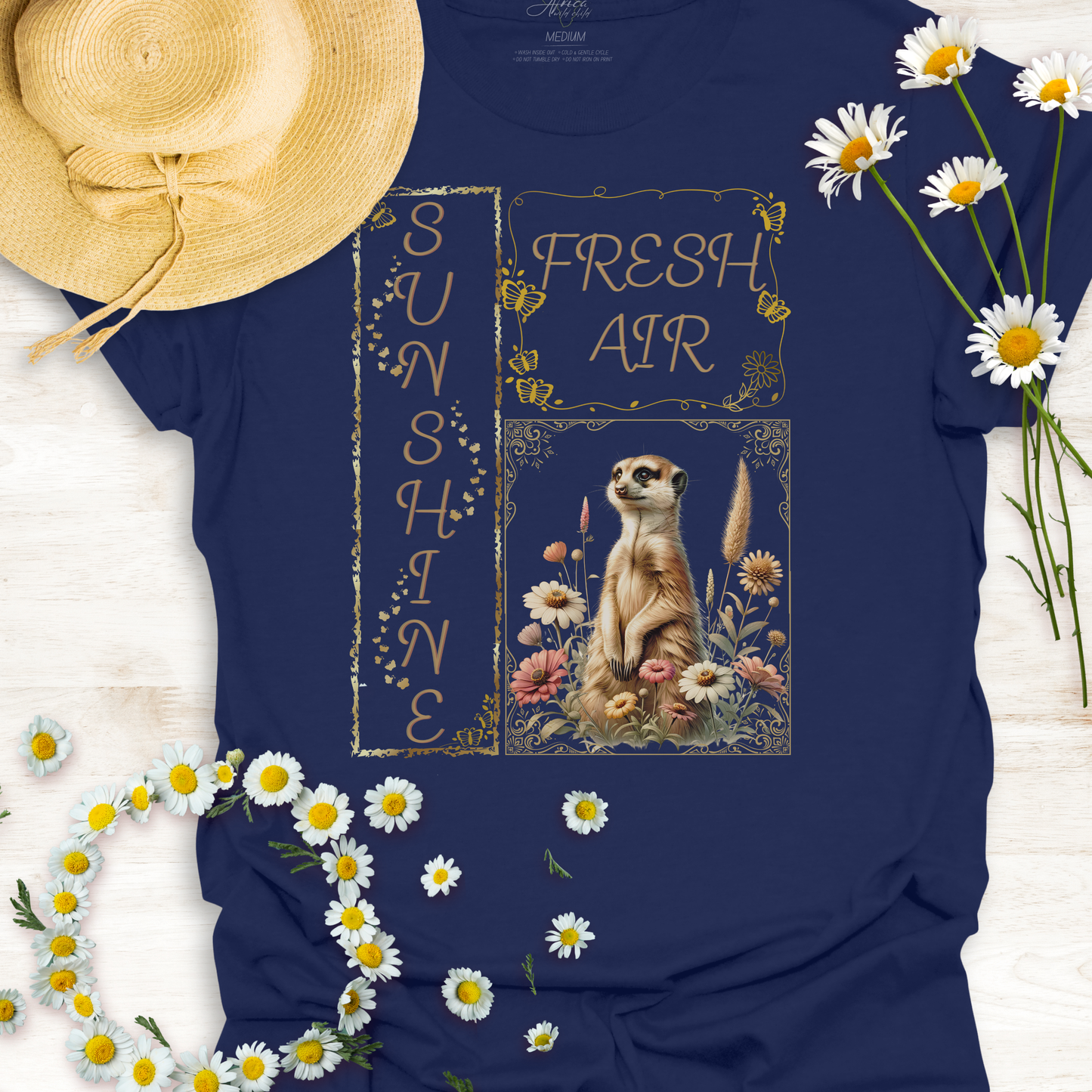 Sunshine & Fresh Air Meerkat - Adult T-Shirt