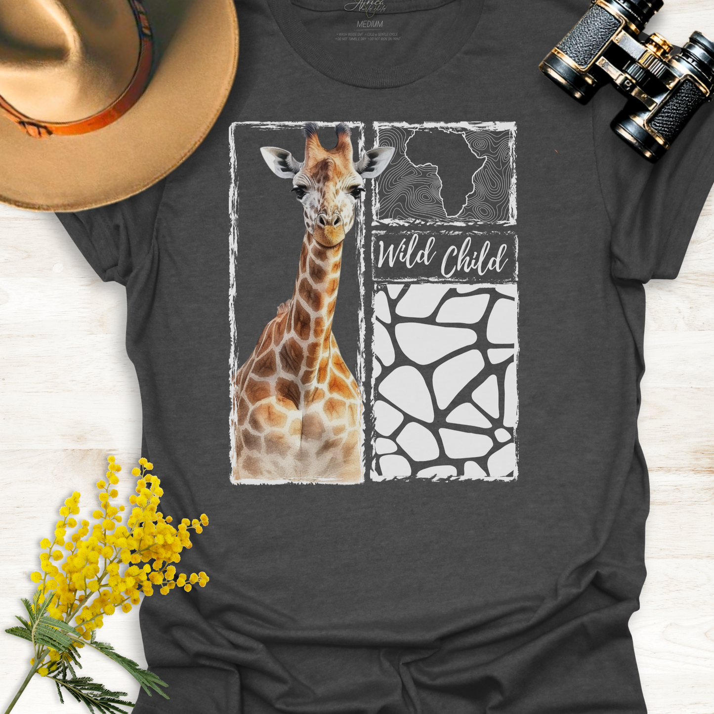 Giraffe Wild Child - Adult T-Shirt