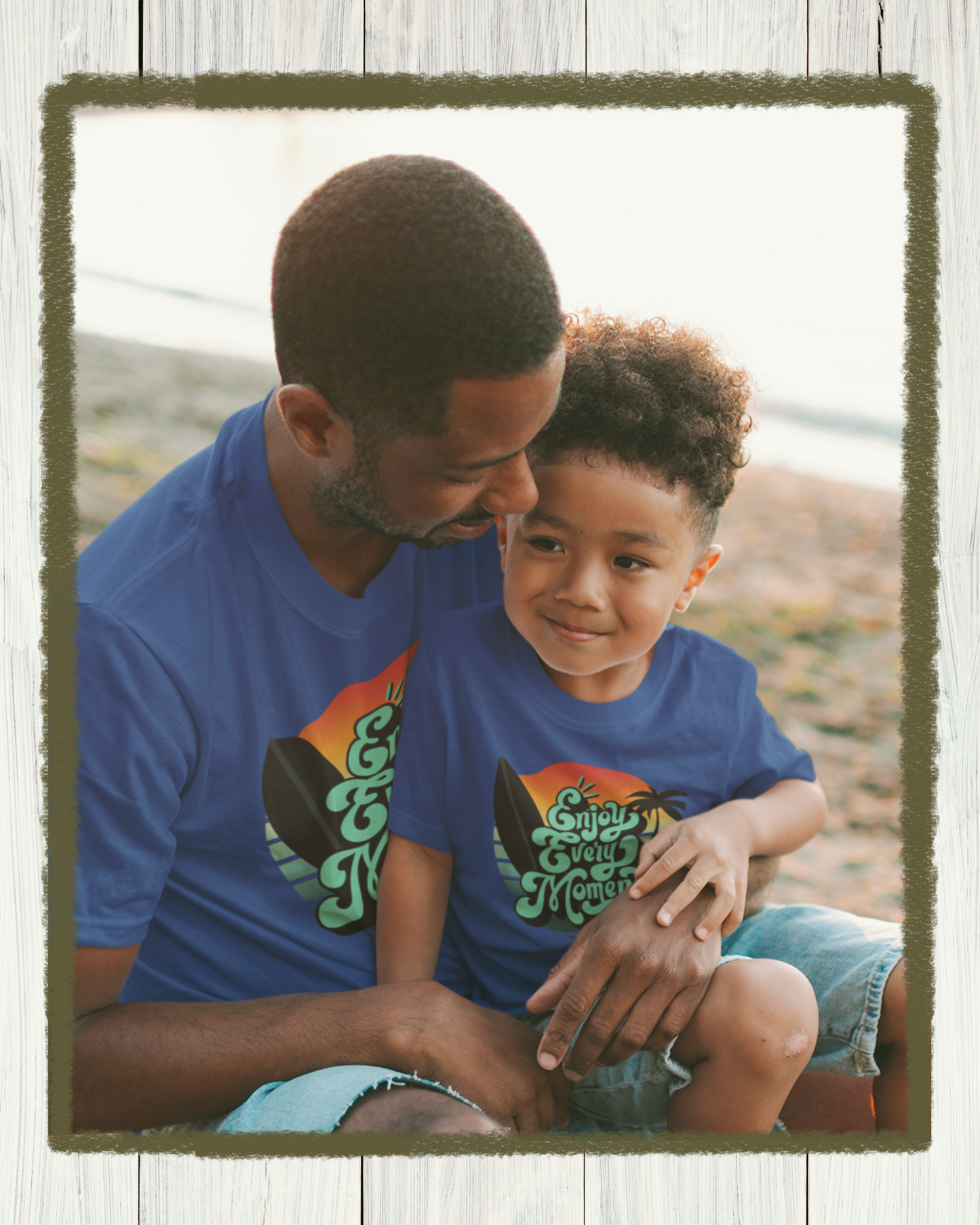 Daddy & Me Bundle - Enjoy Every Moment Matching Tees in Blue