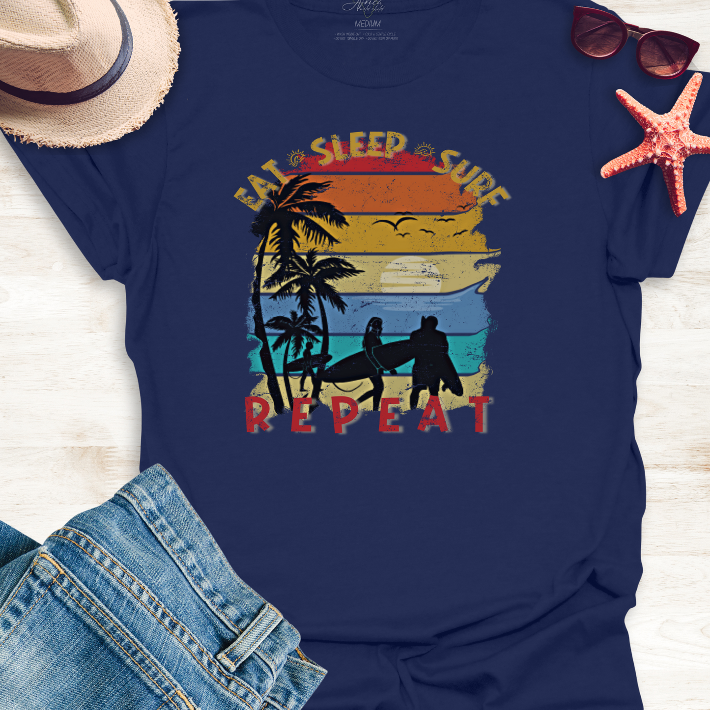 Surf Repeat - Adult T-Shirt