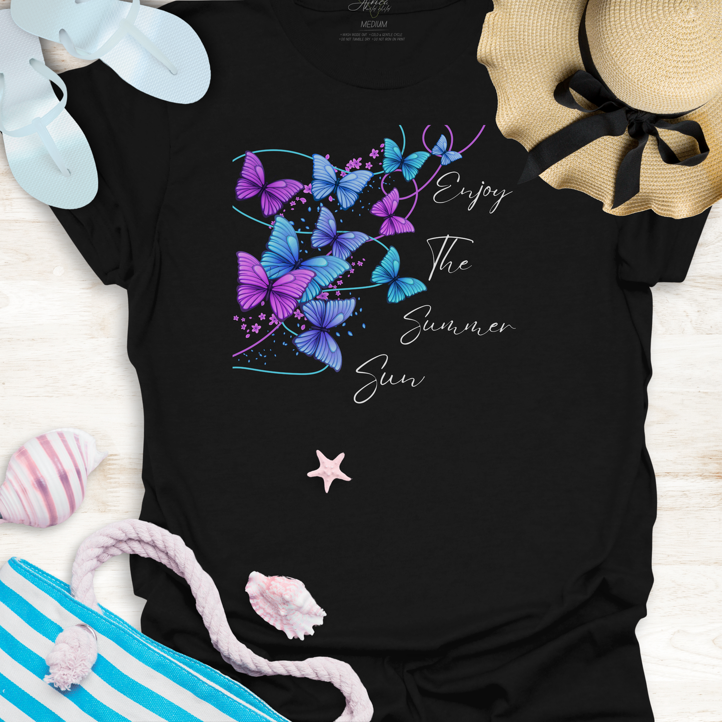 Summer Sun Butterflies - Adult T-Shirt