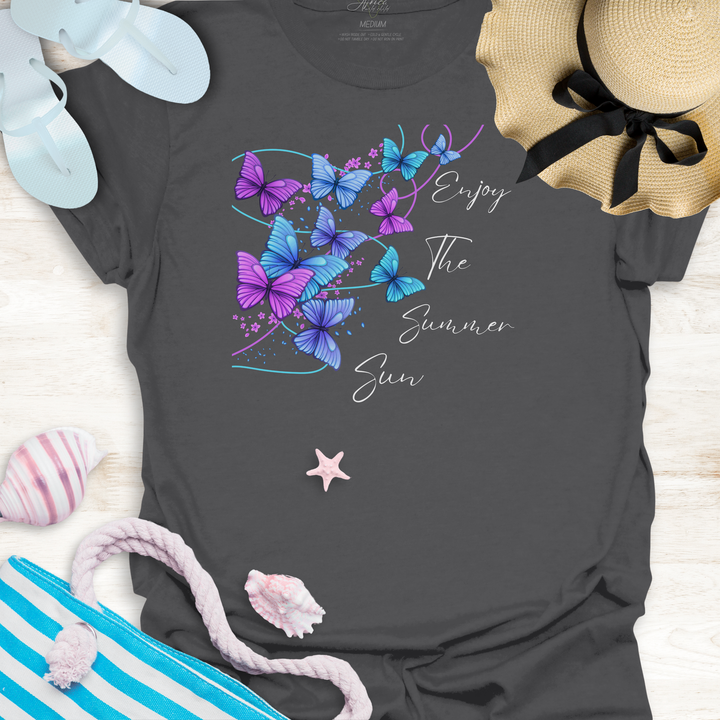 Summer Sun Butterflies - Adult T-Shirt