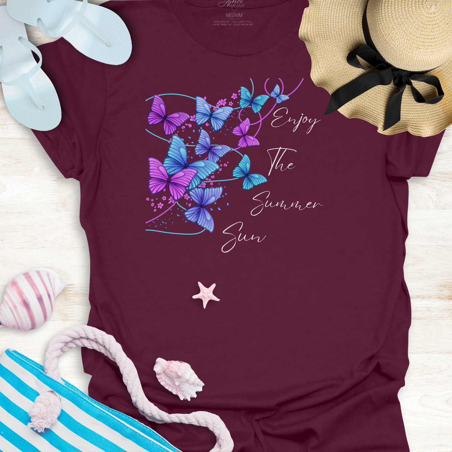 Summer Sun Butterflies - Adult T-Shirt