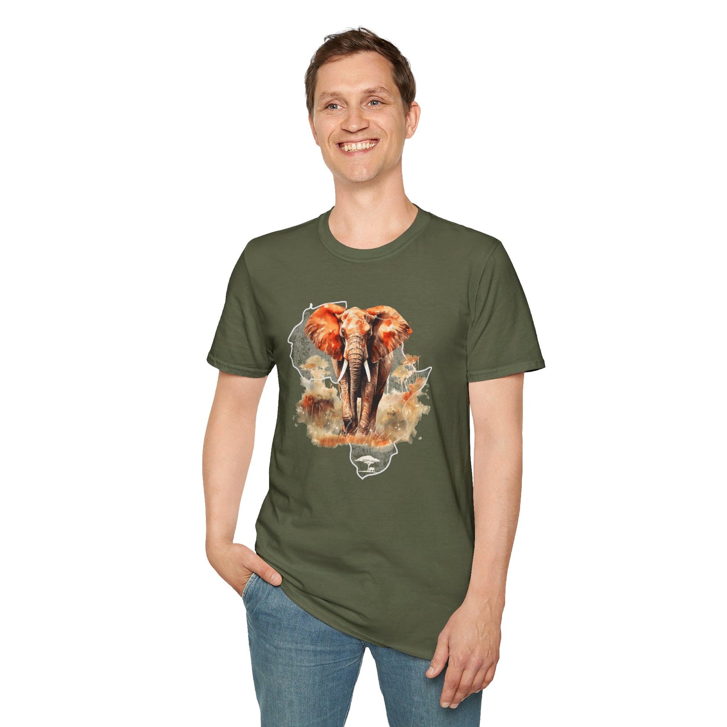 African Elephant - Adult Heavy Cotton T-shirt