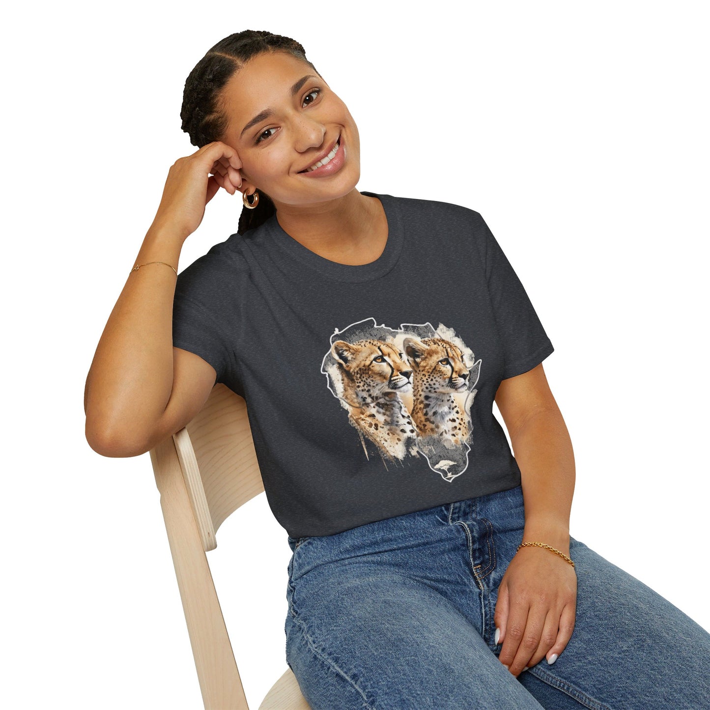 Africa Cheetahs - Adult Heavy Cotton T-shirt