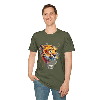 Africa Rainbow Cheetah - Adult Heavy Cotton T-shirt