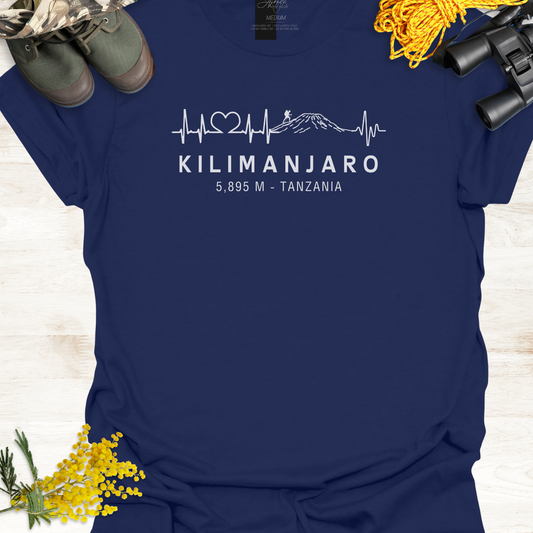Kilimanjaro Heart Beat - Adult T-Shirt