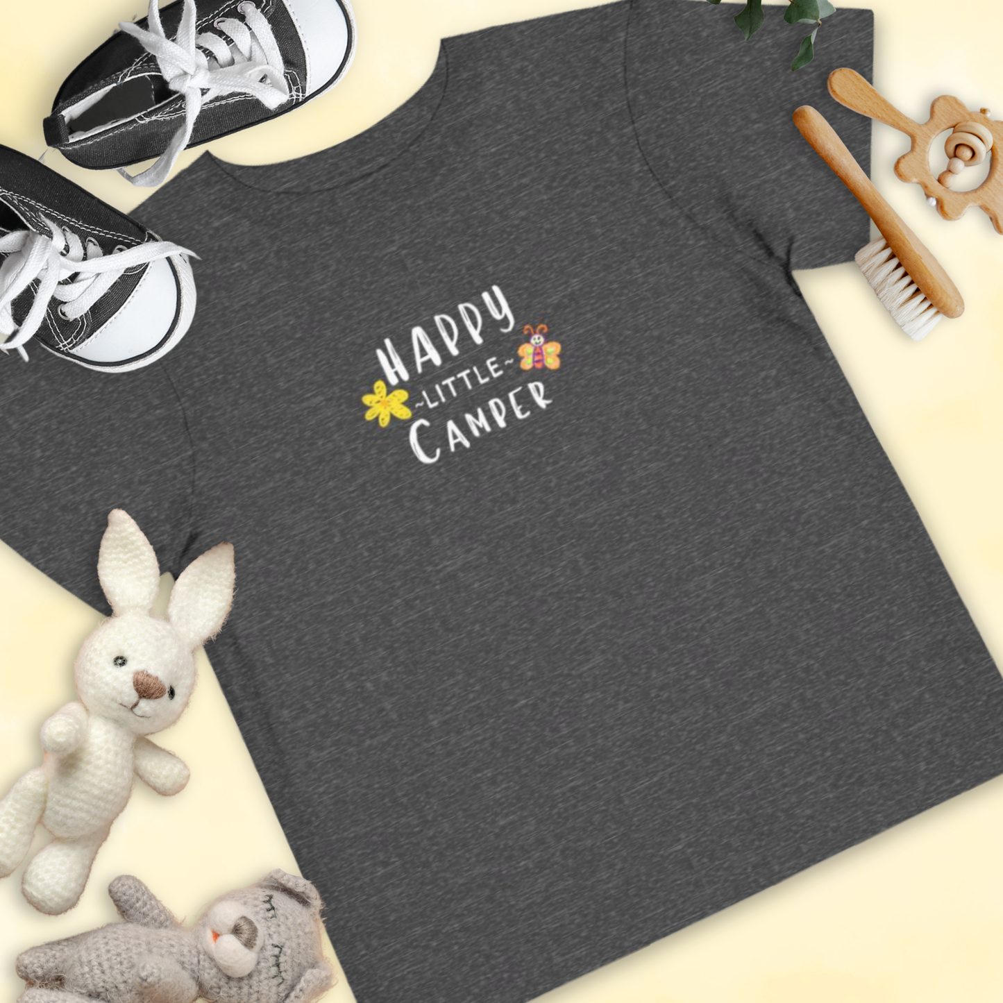 Happy Little Camper - Flower Butterfly - Toddler T-shirt