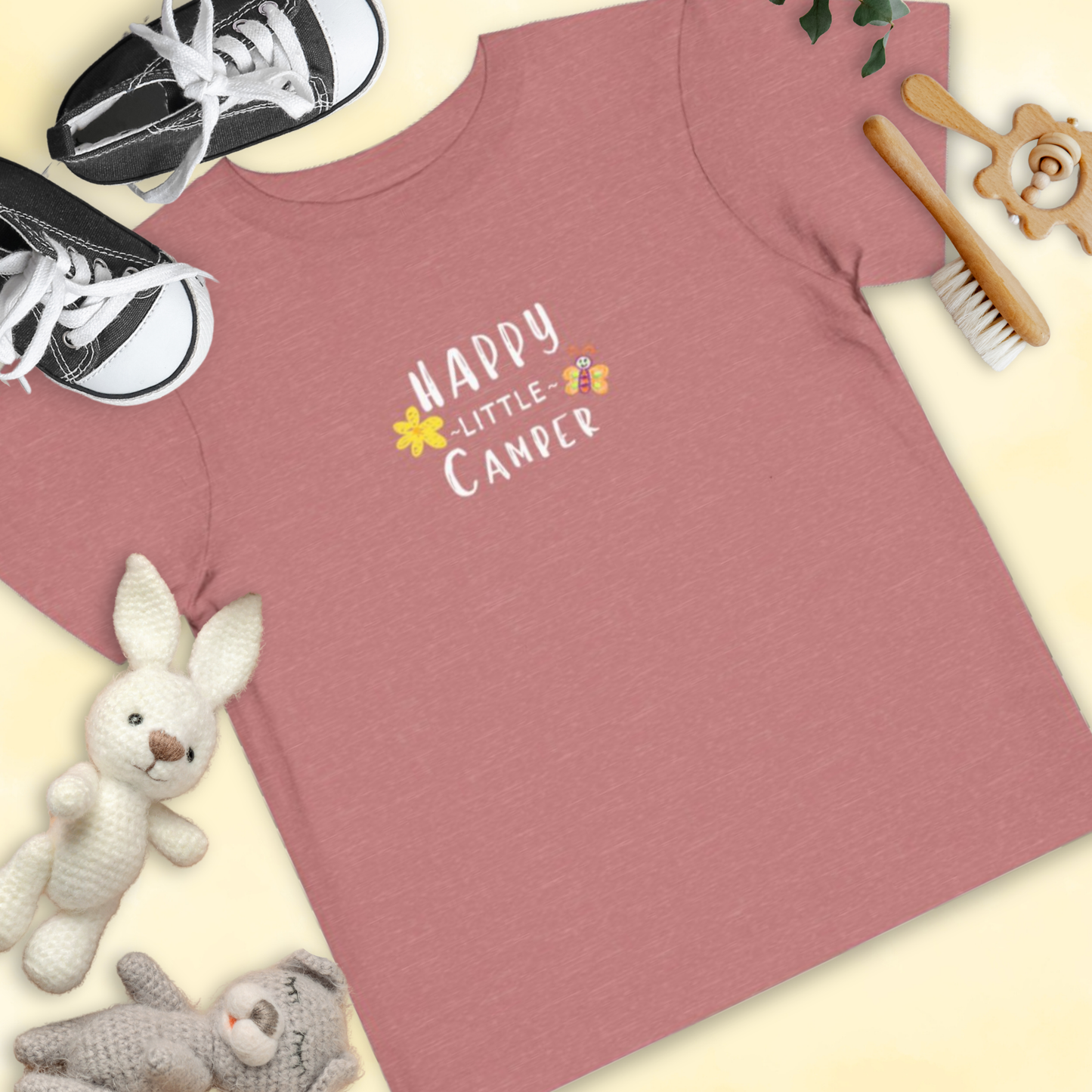 Happy Little Camper - Flower Butterfly - Toddler T-shirt