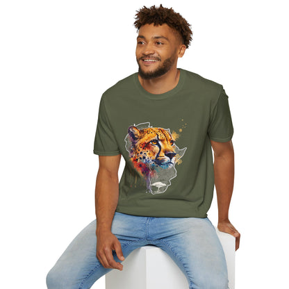 Africa Rainbow Cheetah - Adult Heavy Cotton T-shirt