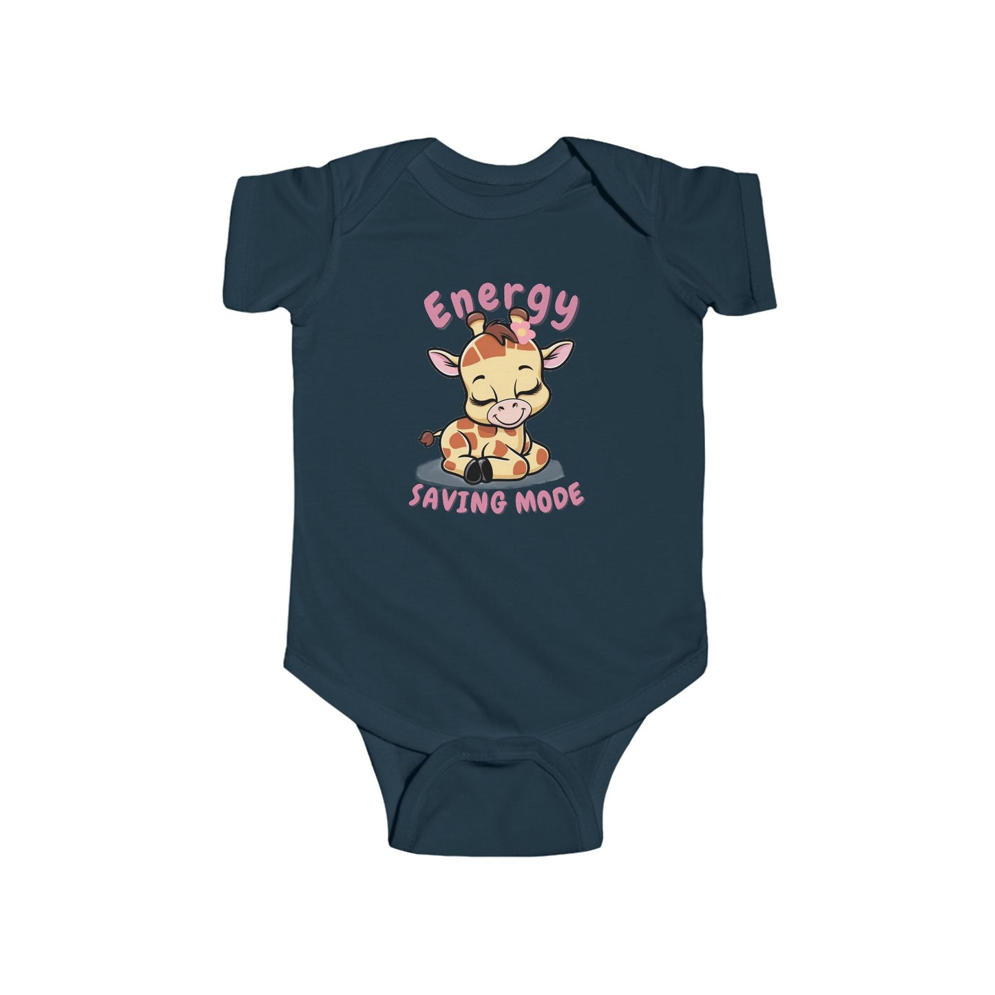 Energy Saving Giraffe with flower - Fine Jersey Bodysuit