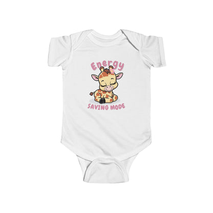 Energy Saving Giraffe with flower - Fine Jersey Bodysuit