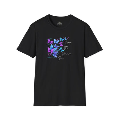 Enjoy The Summer Sun Butterflies - Adult Heavy Cotton Tee