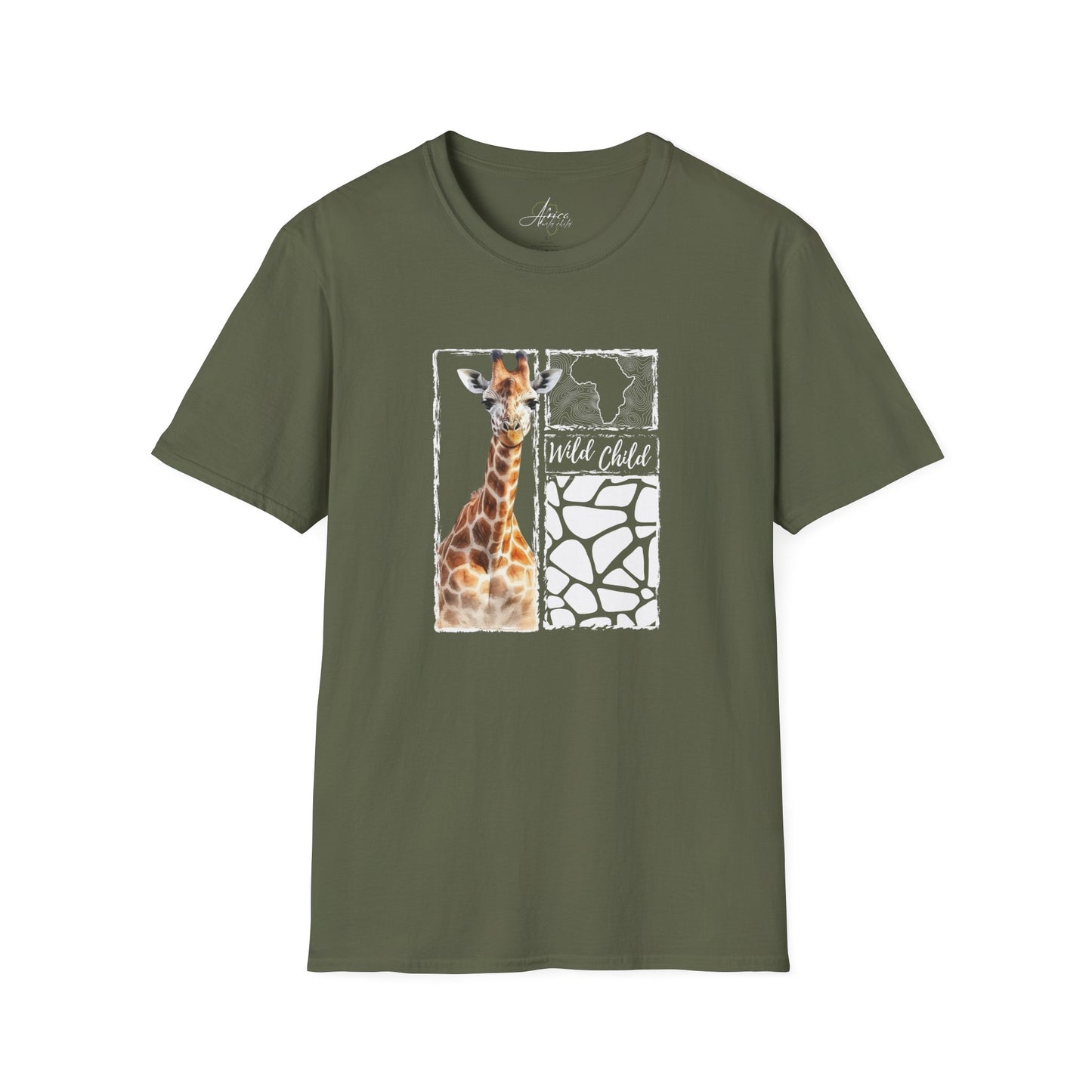 Giraffe Wild Child - Adult Heavy Cotton Tee