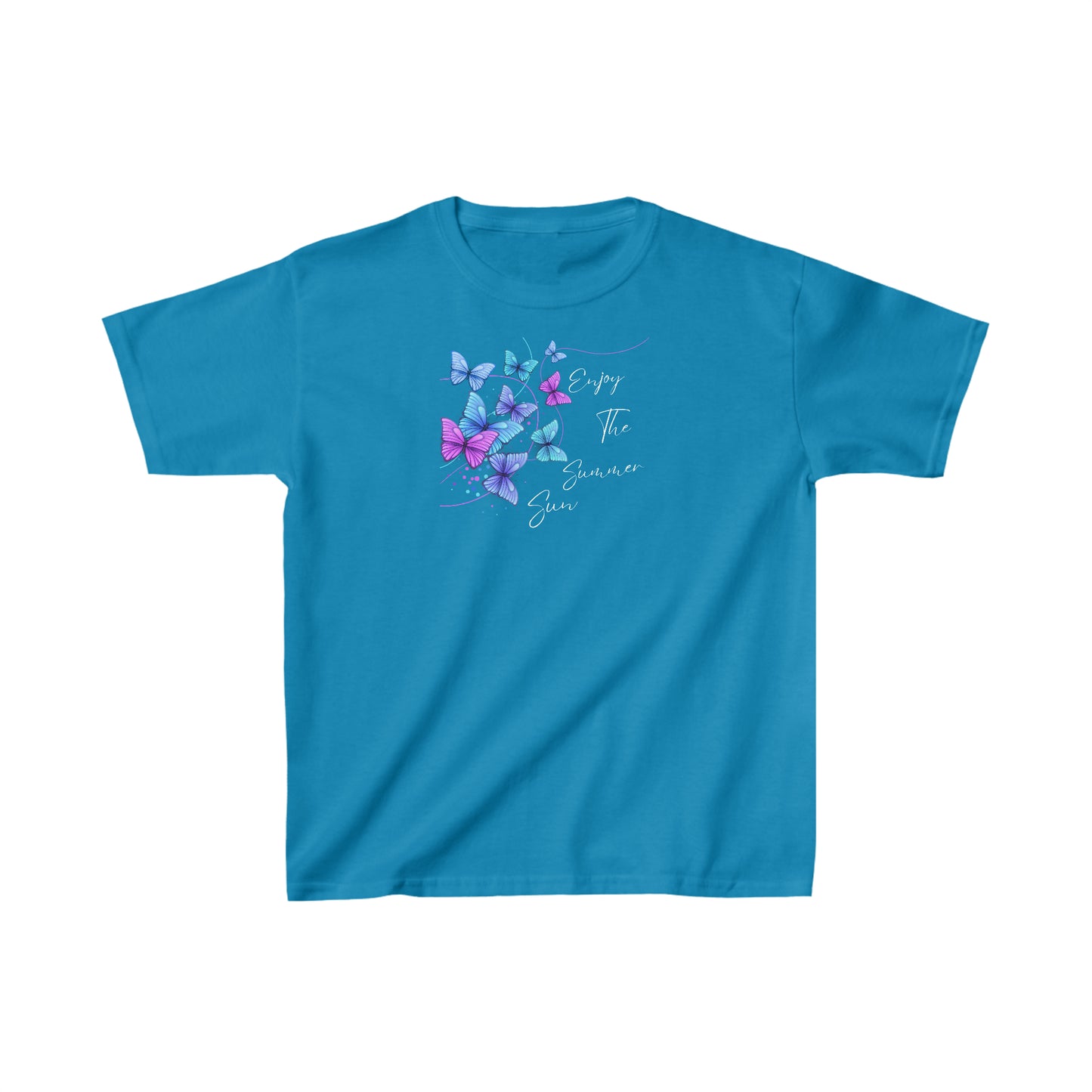 Enjoy The Summer Sun Butterflies - Kids Heavy Cotton Tee