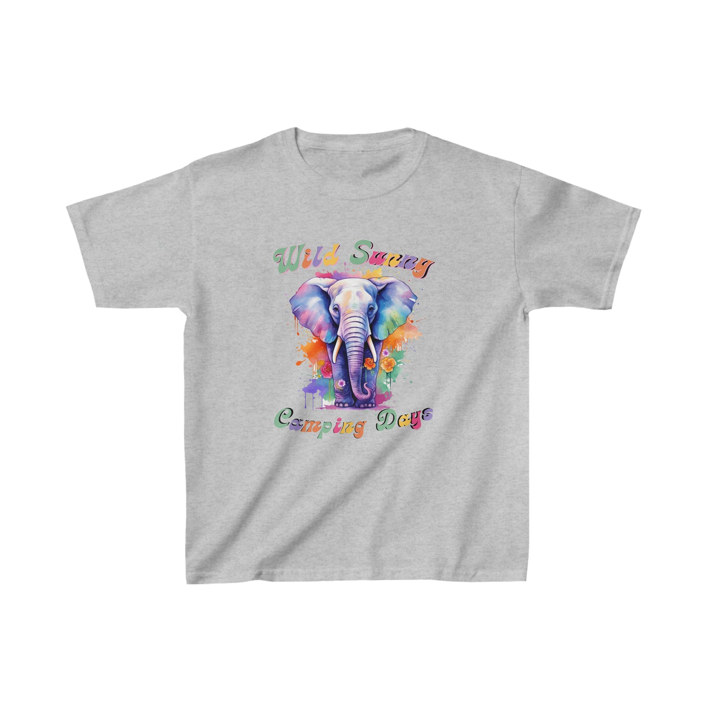 Elephant Wild Sunny Camping Days - Kids Heavy Cotton Tee