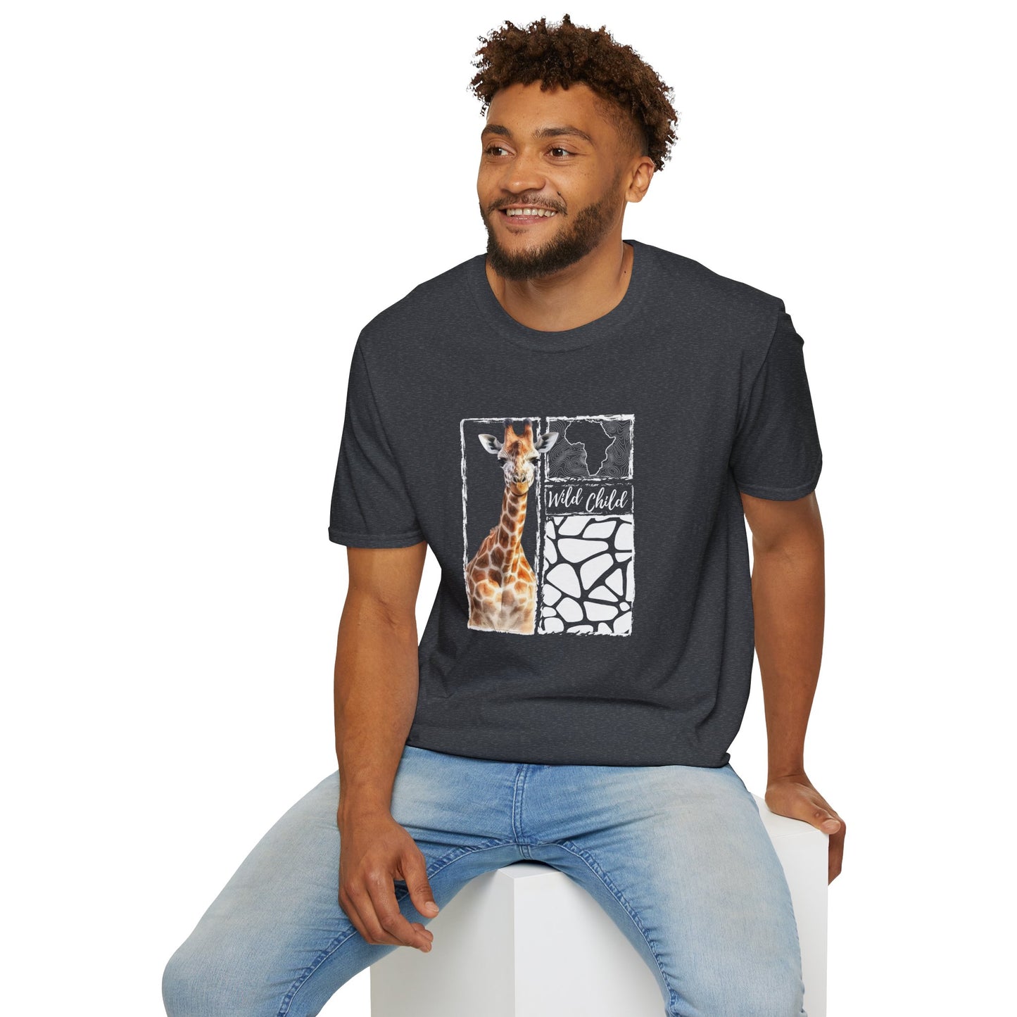 Giraffe Wild Child - Adult Heavy Cotton Tee