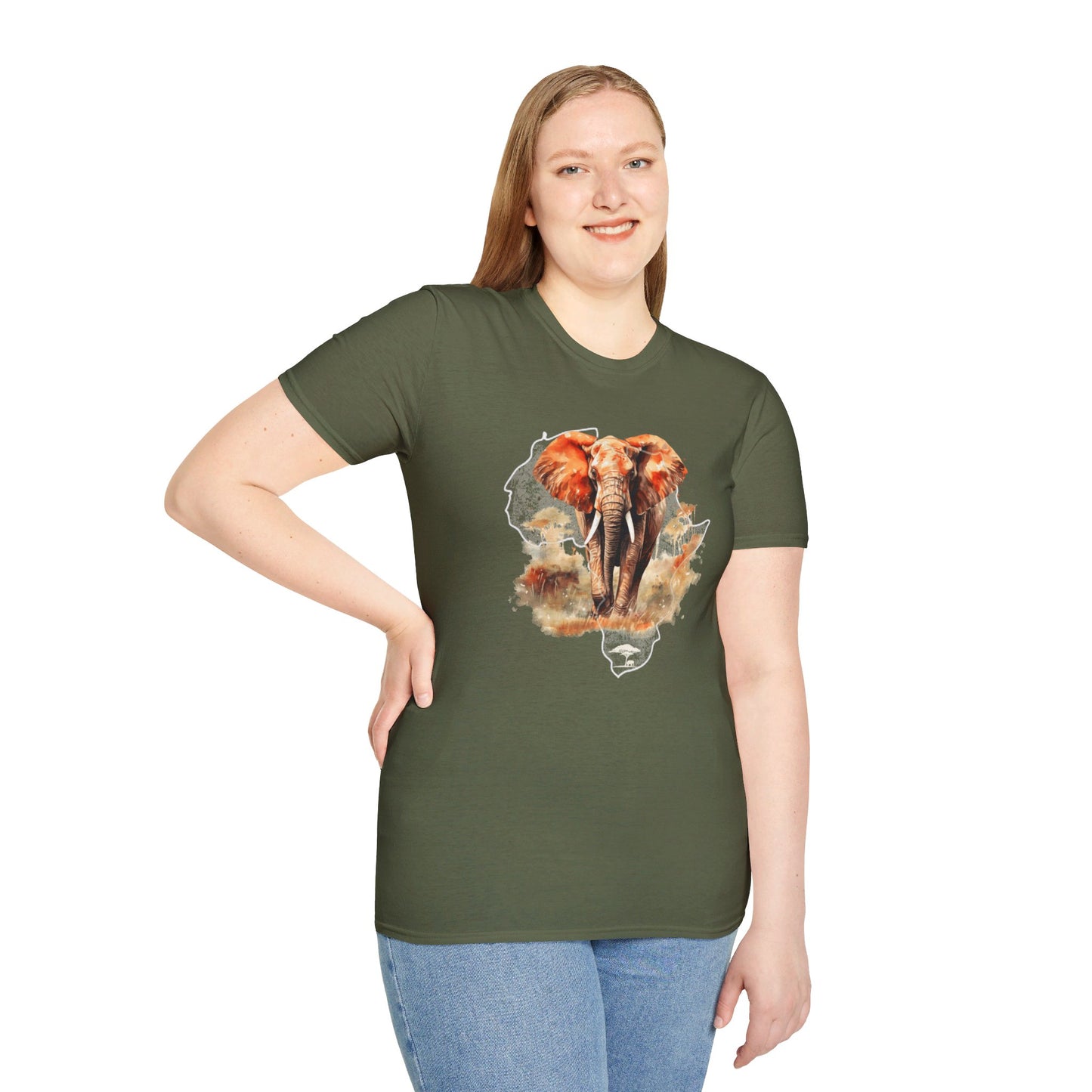 African Elephant - Adult Heavy Cotton T-shirt