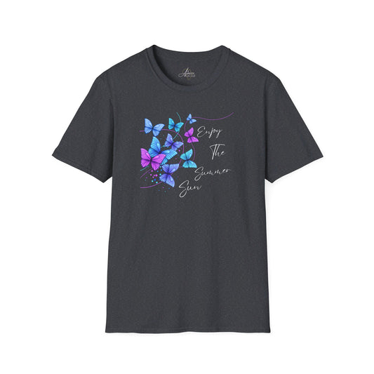 Enjoy The Summer Sun Butterflies - Adult Heavy Cotton Tee