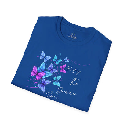 Enjoy The Summer Sun Butterflies - Adult Heavy Cotton Tee