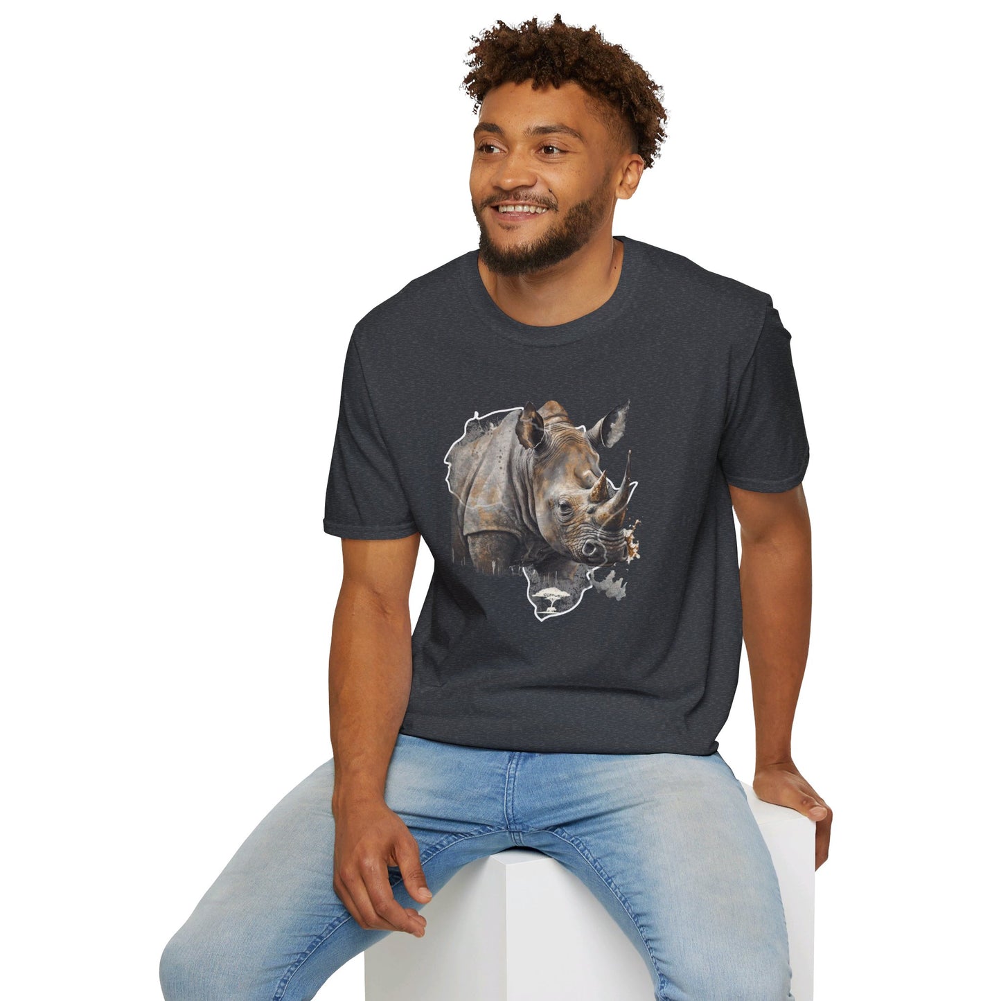 Africa Rhino  - Adult Heavy Cotton Tee