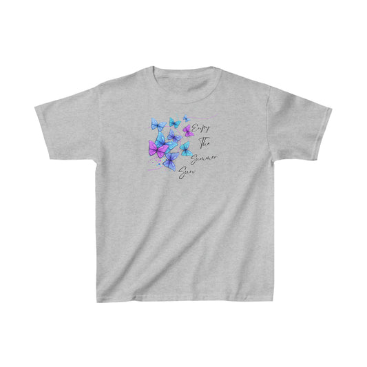 Enjoy The Summer Sun Butterflies - Kids Heavy Cotton Tee