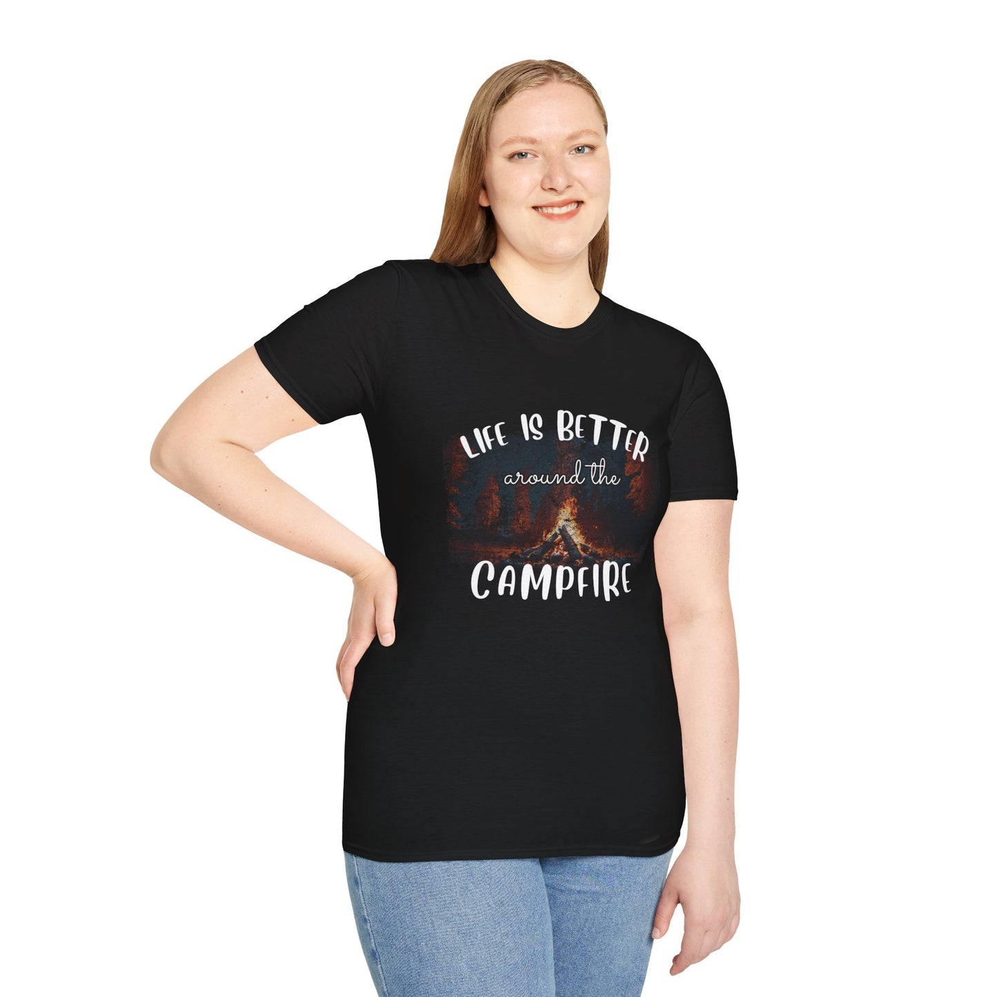 Life is better around the campfire - Adult Heavy Cotton Tee