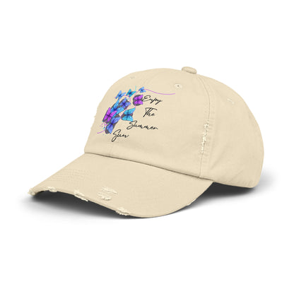 Enjoy the Summer Sun - Adult Distressed Cap