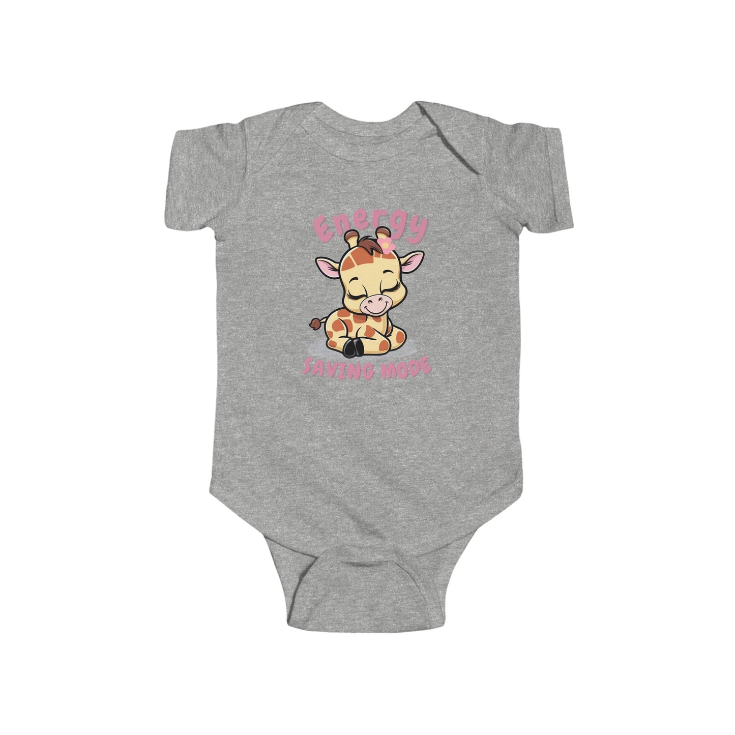 Energy Saving Giraffe with flower - Fine Jersey Bodysuit