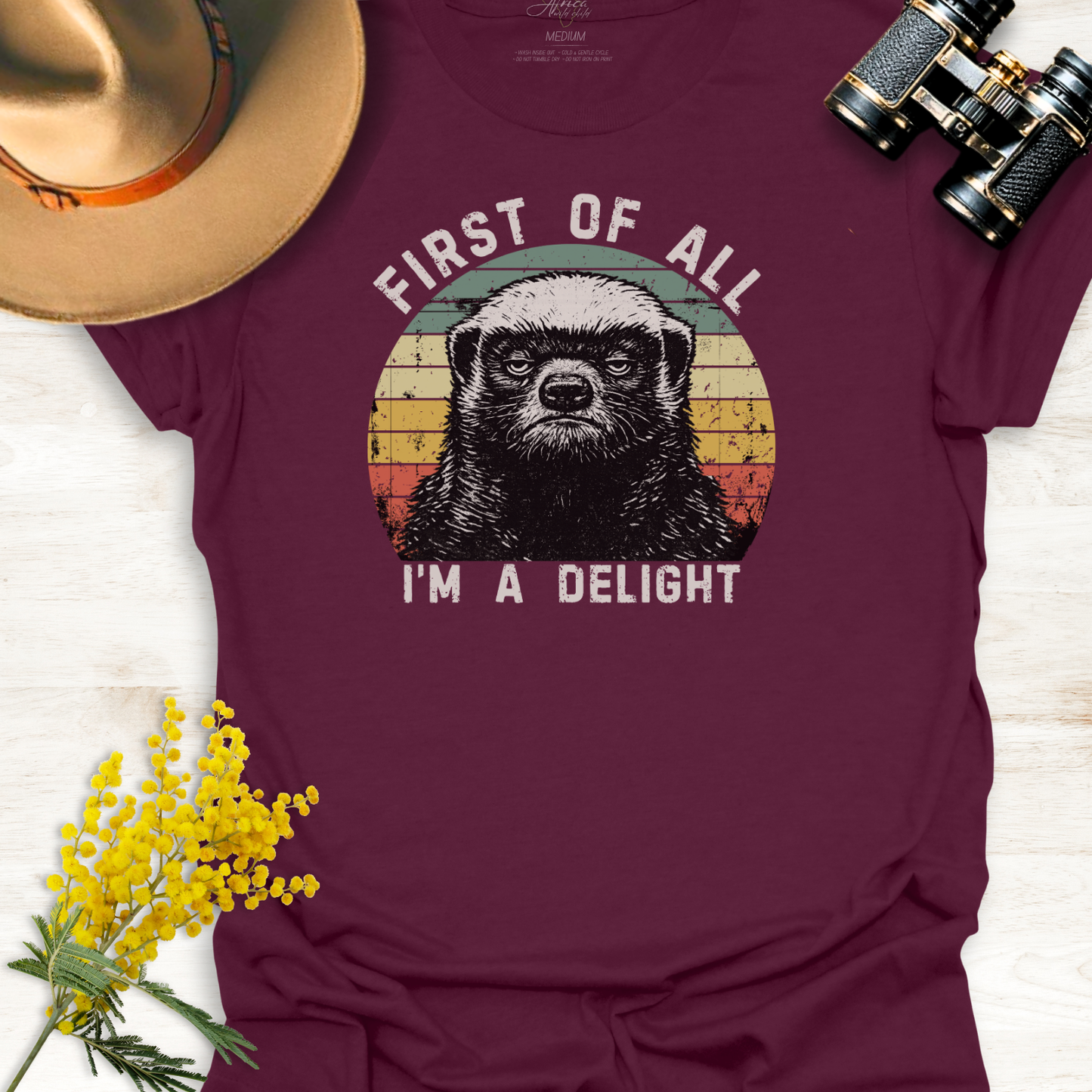 Honey Badger "First of All I'm a Delight" - Wildlife T-Shirt