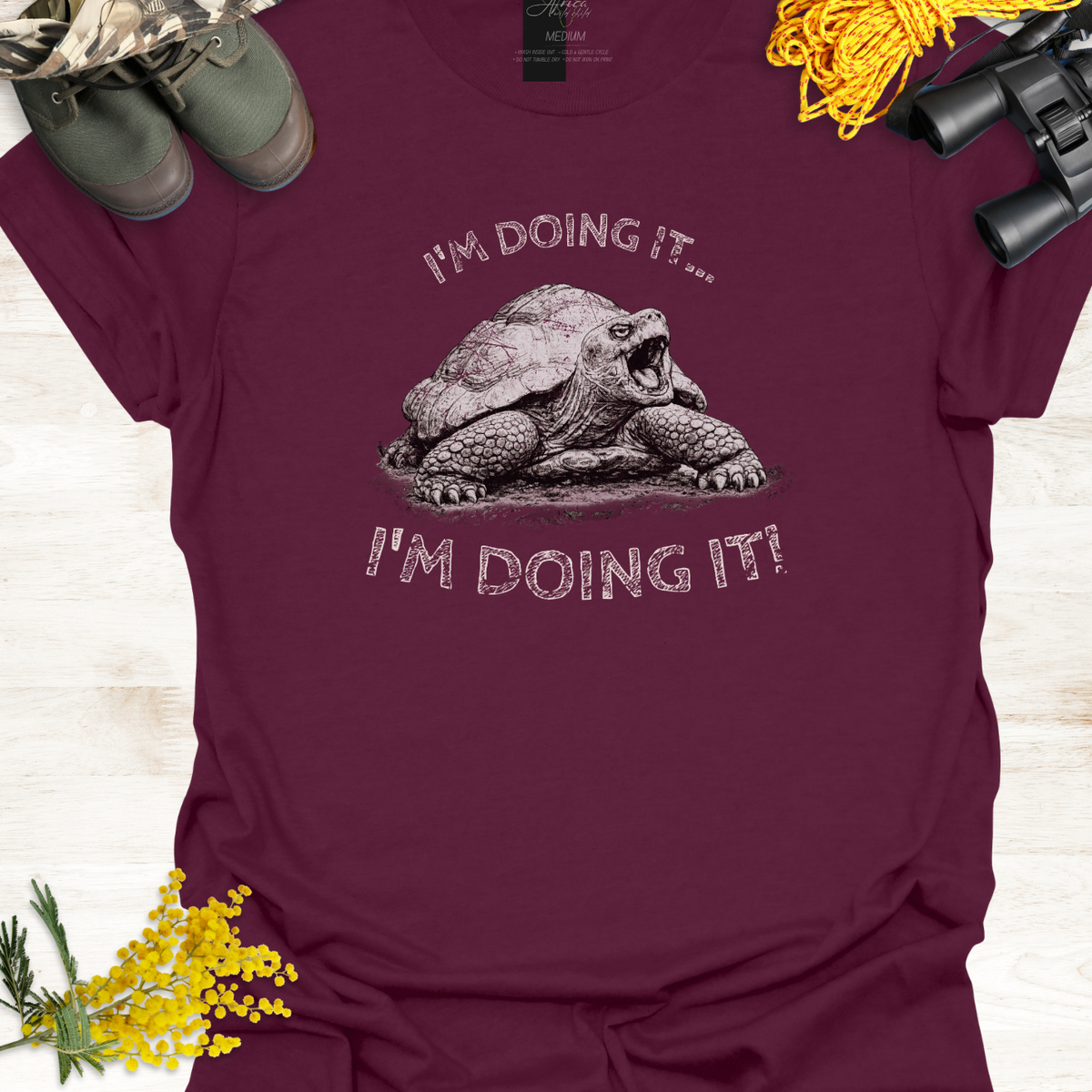 Tortoise Wildlife Graphic T-Shirt "I'm Doing It!"  🩹