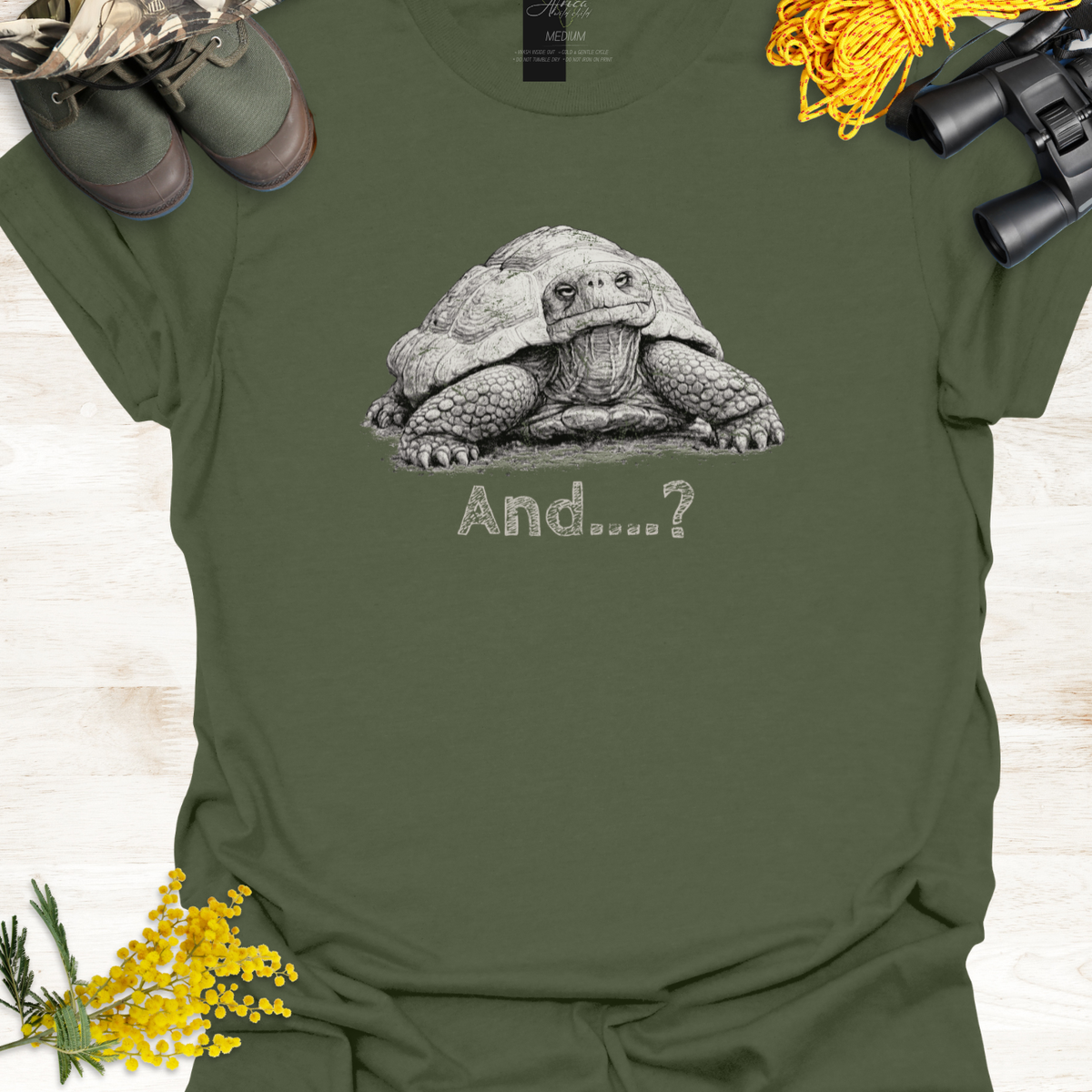 Tortoise Wildlife Graphic T-Shirt "And...?"  🩹