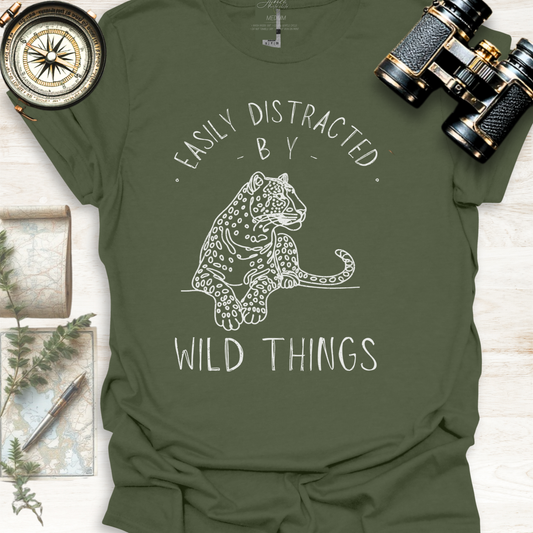 Easily Distracted String-Leopard  - Adult T-Shirt