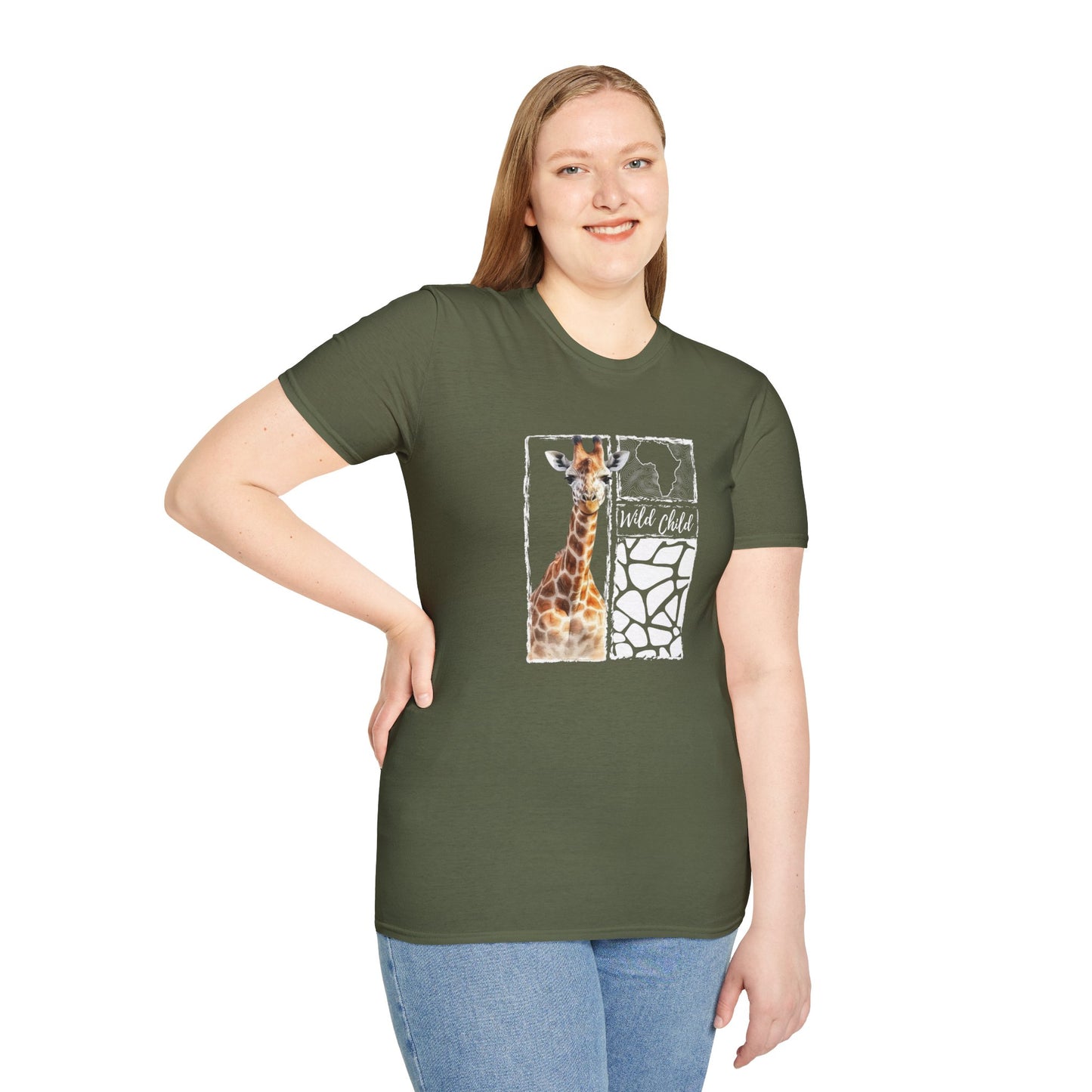 Giraffe Wild Child - Adult Heavy Cotton Tee