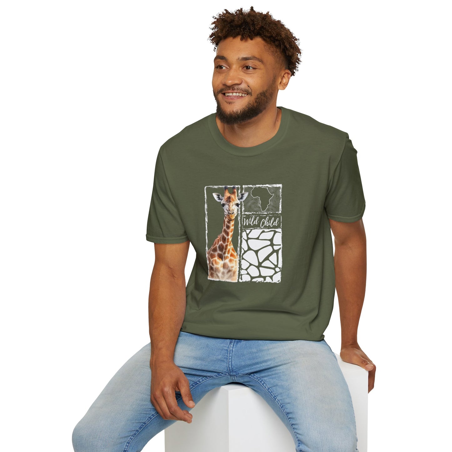 Giraffe Wild Child - Adult Heavy Cotton Tee