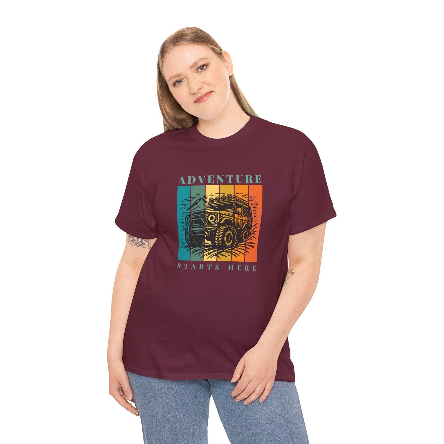 Adventure Starts Here - Adult Heavy Cotton Tee