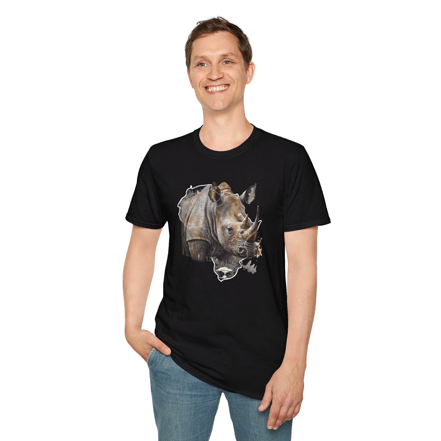 Africa Rhino  - Adult Heavy Cotton Tee