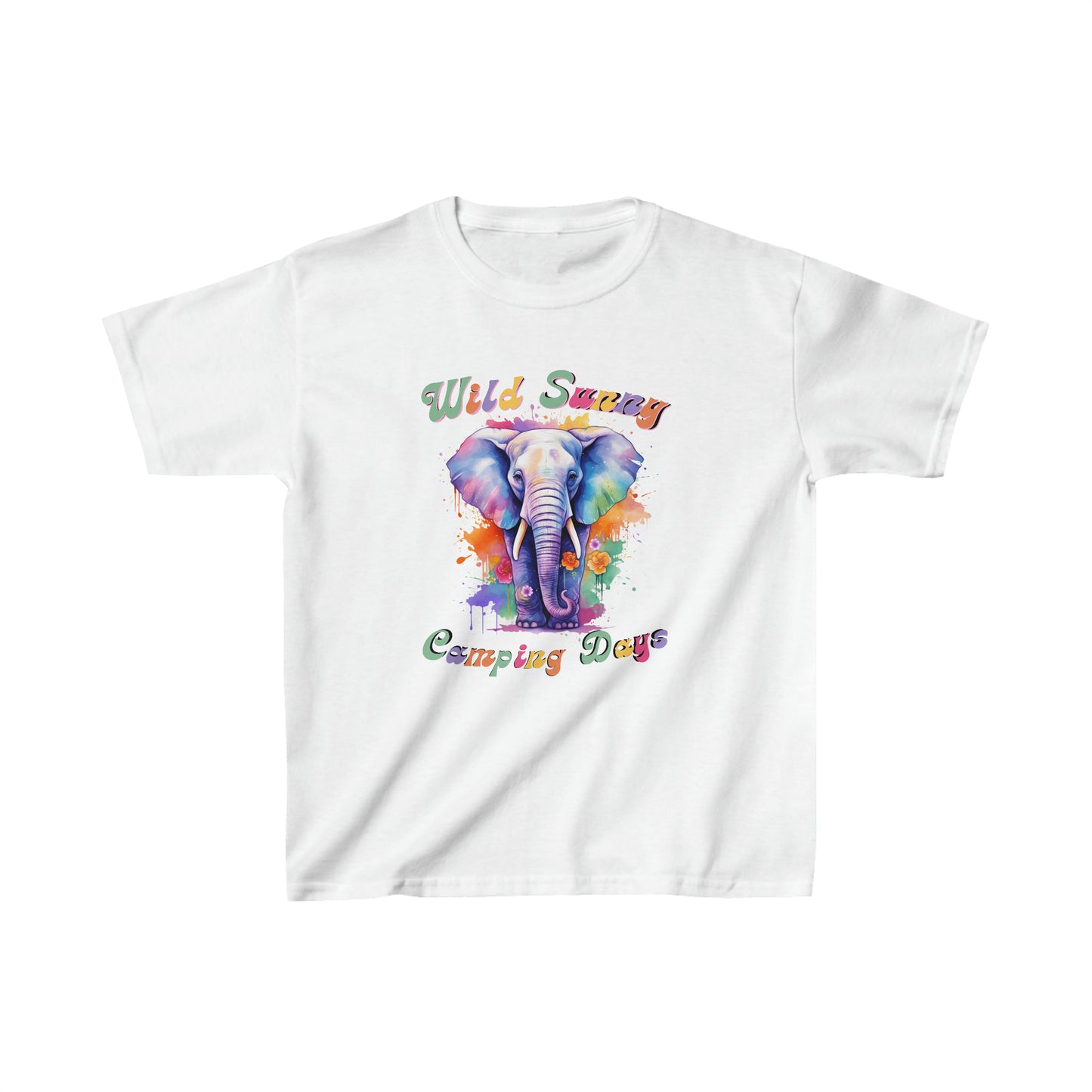 Elephant Wild Sunny Camping Days - Kids Heavy Cotton Tee