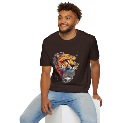 Africa Rainbow Cheetah - Adult Heavy Cotton T-shirt