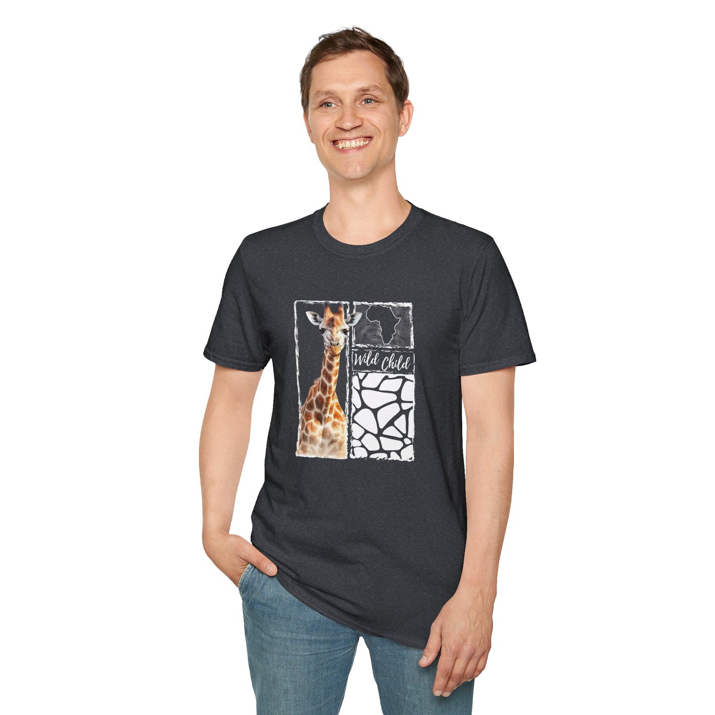 Giraffe Wild Child - Adult Heavy Cotton Tee