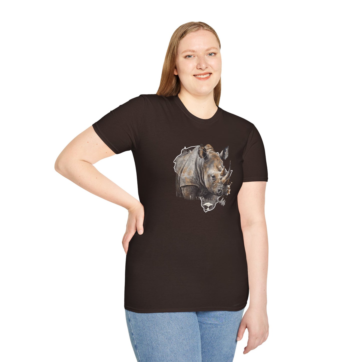 Africa Rhino  - Adult Softstyle T-Shirt