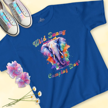 Elephant Wild Sunny Camping Days - Kids Tee