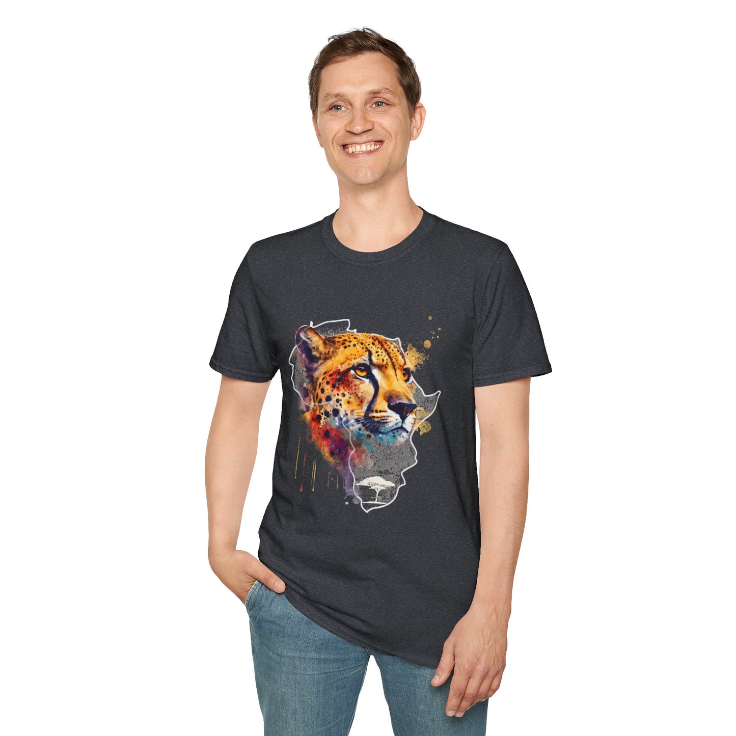 Africa Rainbow Cheetah - Adult Softstyle T-Shirt