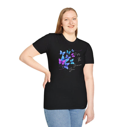 Enjoy The Summer Sun Butterflies - Adult Heavy Cotton Tee