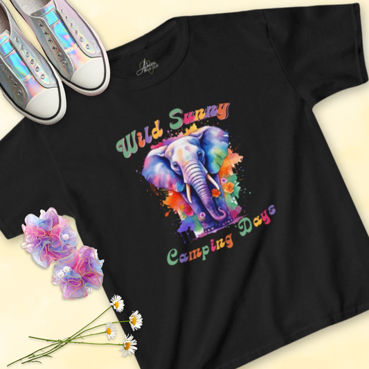 Elephant Wild Sunny Camping Days - Kids Tee