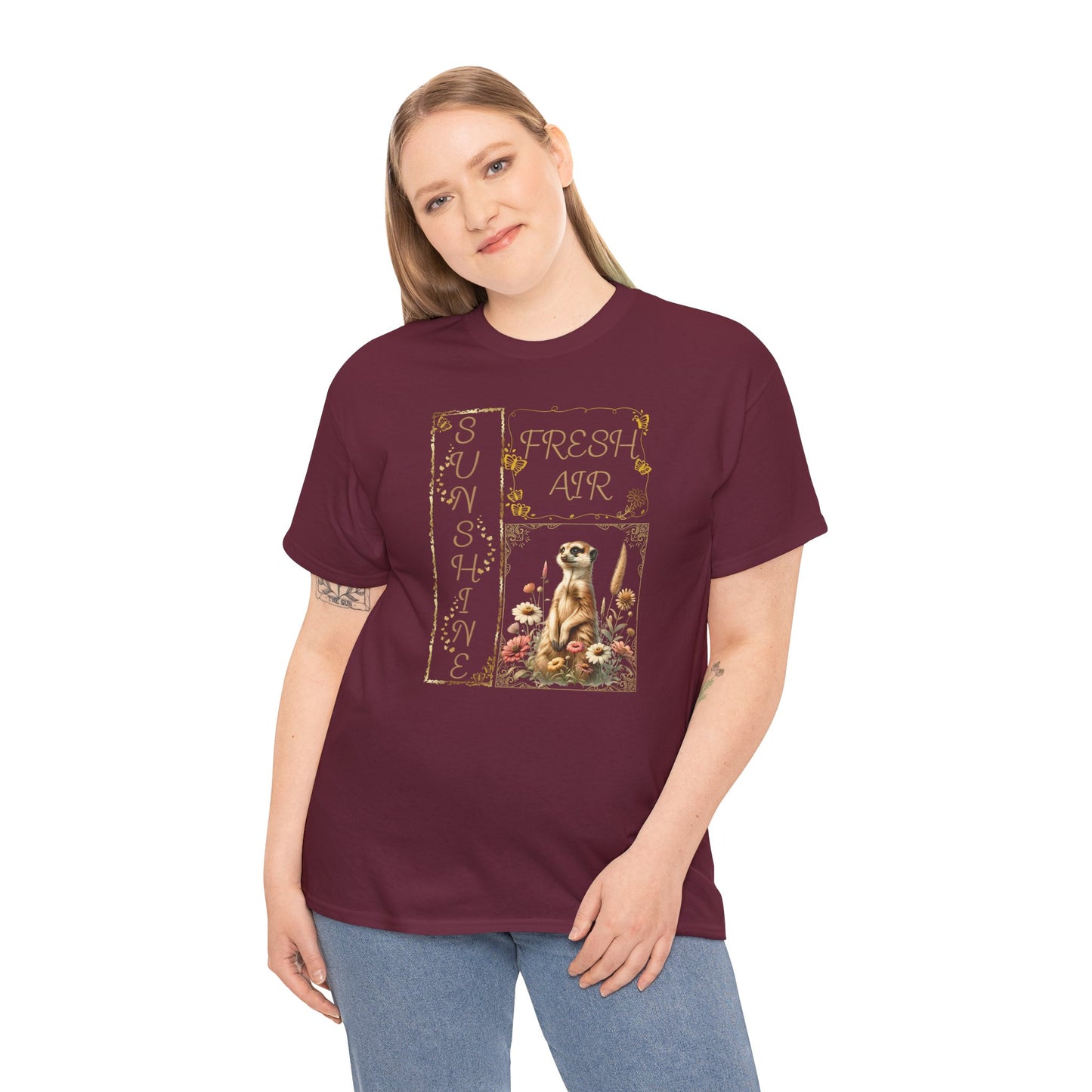 Sunshine & Fresh Air Meerkat - Adult Heavy Cotton Tee